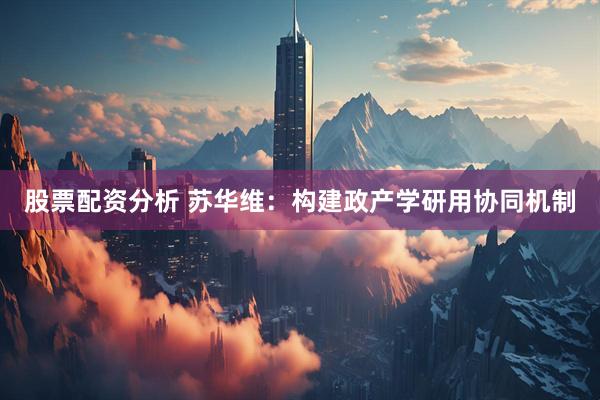 股票配资分析 苏华维：构建政产学研用协同机制