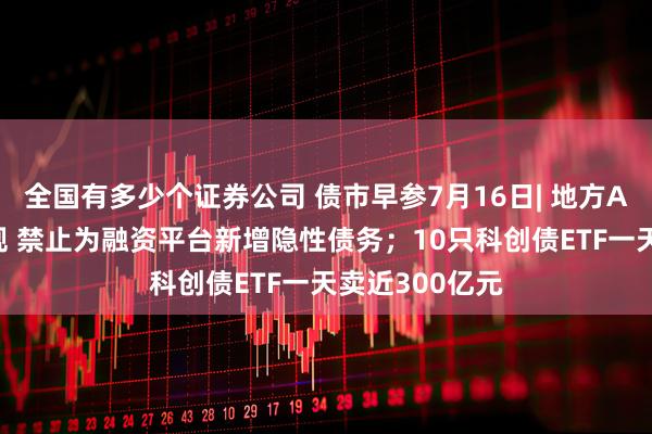 全国有多少个证券公司 债市早参7月16日| 地方AMC迎监管新规 禁止为融资平台新增隐性债务；10只科创债ETF一天卖近300亿元