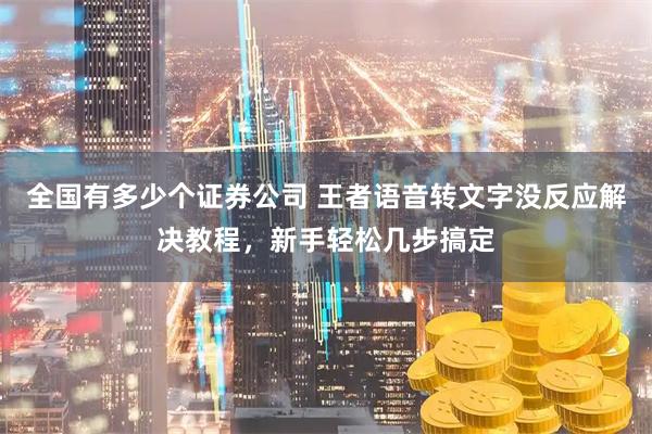 全国有多少个证券公司 王者语音转文字没反应解决教程，新手轻松几步搞定