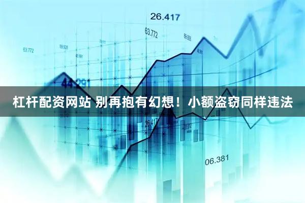 杠杆配资网站 别再抱有幻想！小额盗窃同样违法
